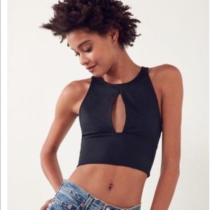Black keyhole crop top